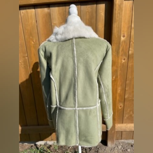 Brand new beautiful Coat Couture  sage green faux sheepskin fall jacket.⁸ - Picture 2 of 6